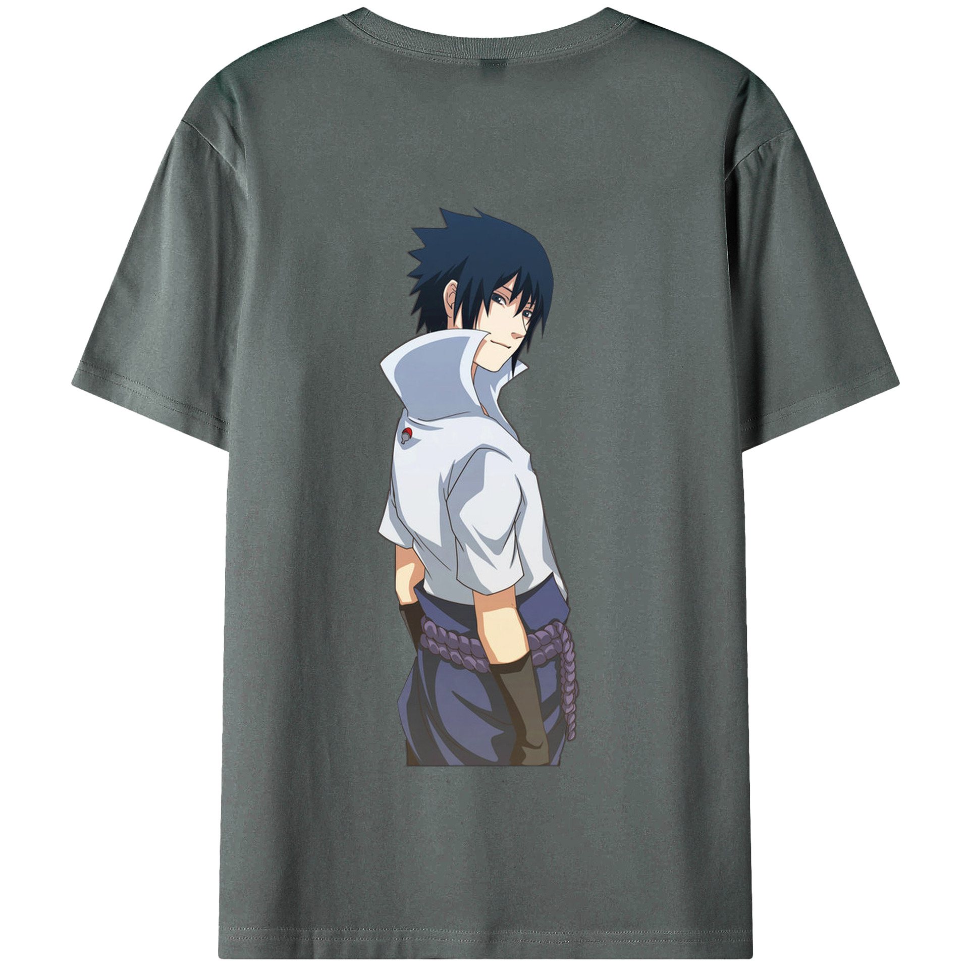 （画像用） NARUTO -ナルト- うちは サスケ Uchiha Sasuke 綿100％半袖Tシャツ（背面プリント）